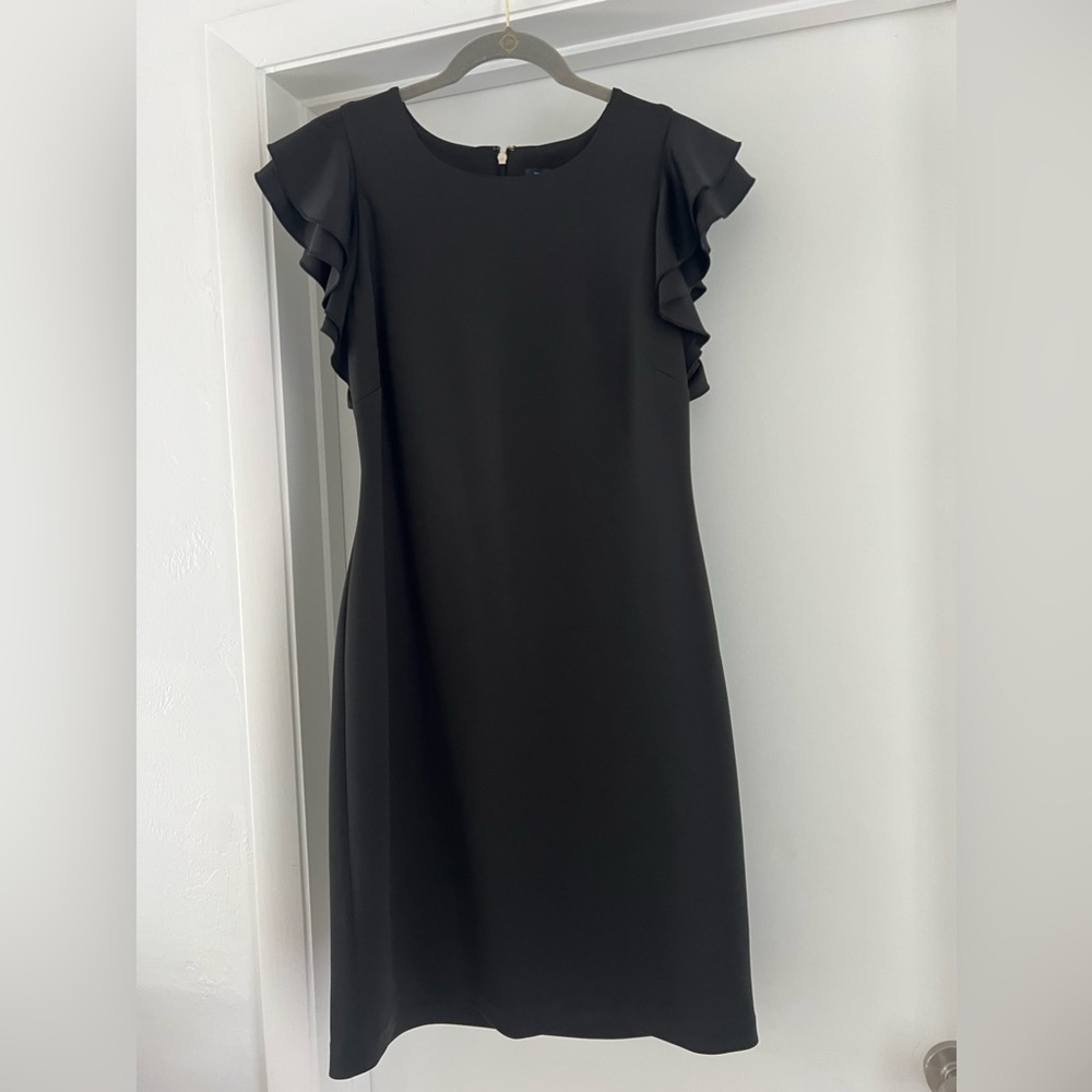 Tommy Hilfiger Little Black Dress 14 Perfect Condition Ruffle Sleeve